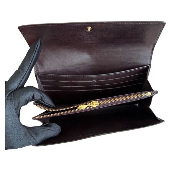 Authentic Louis Vuitton Bernie Monogram Patent Leather Long Wallet W/ COA Purple - Picture 7 of 8